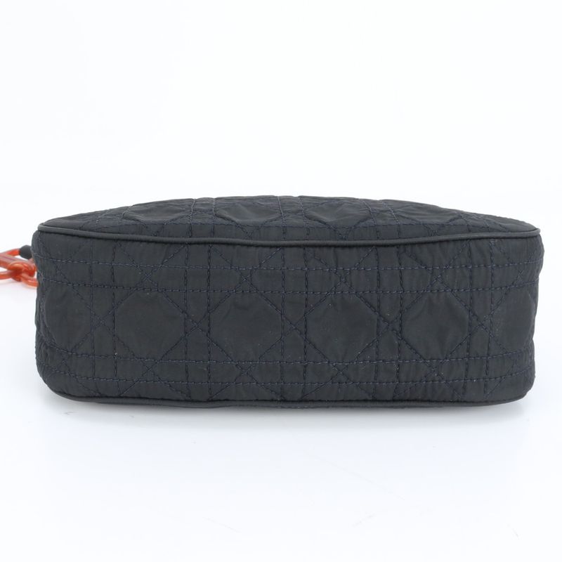 Christian Dior Cannage Chain Shoulder Bag Shoulder One Shoulder Black Women's