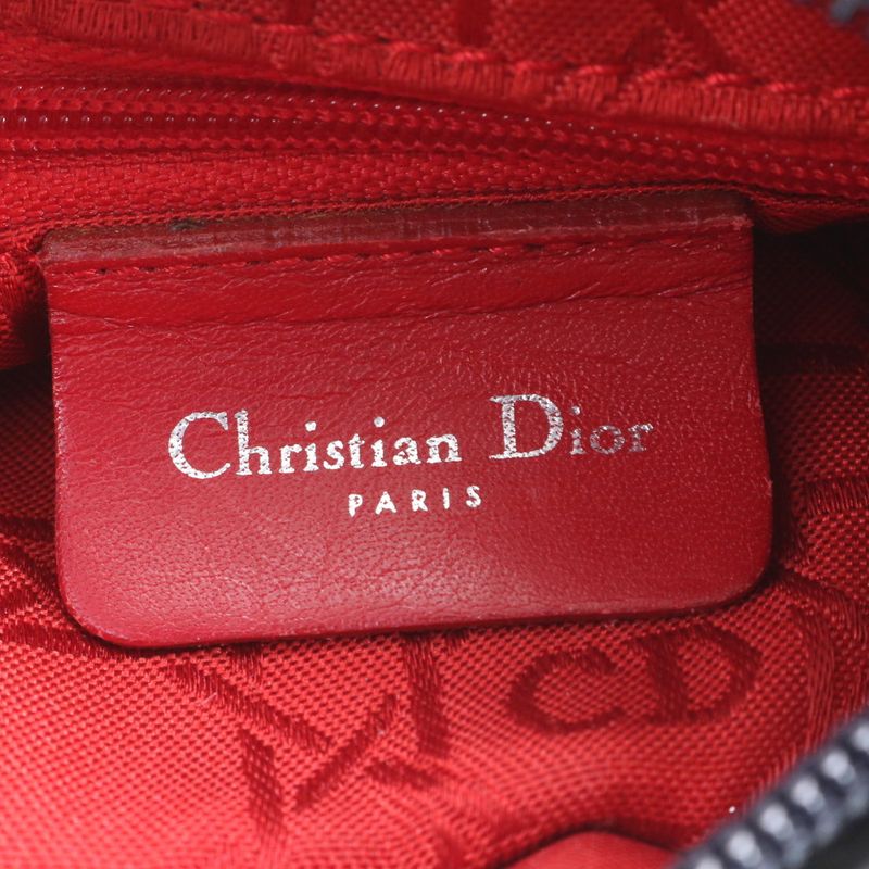 Christian Dior Cannage Chain Shoulder Bag Shoulder One Shoulder Black Women's