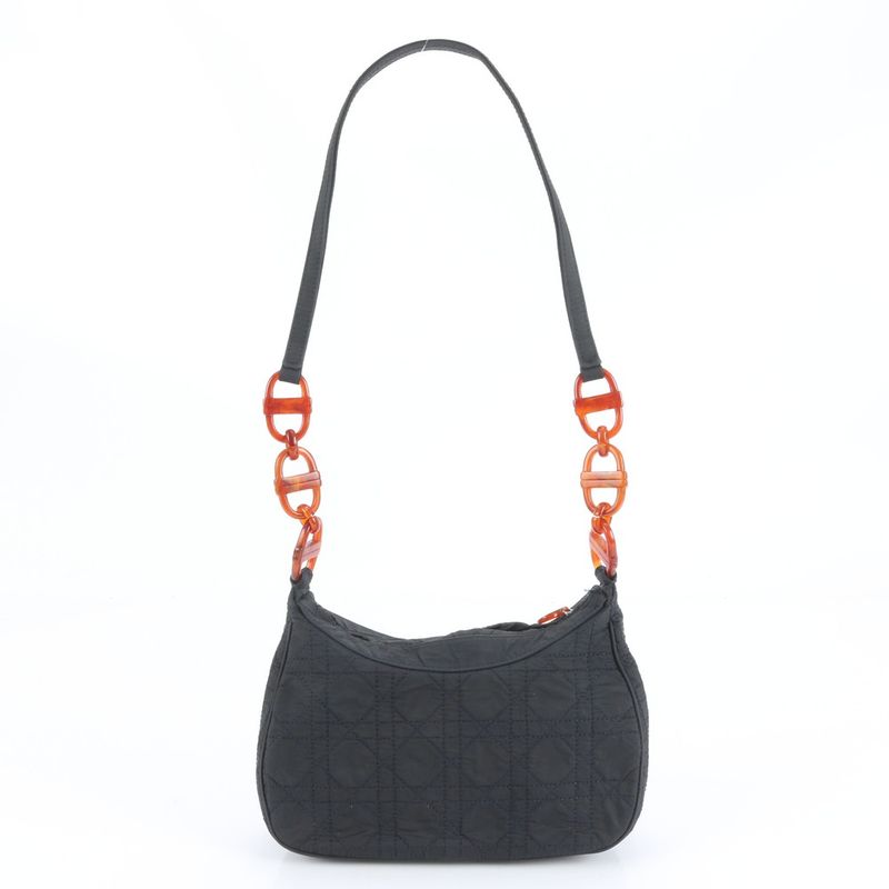 Christian Dior Cannage Chain Shoulder Bag Shoulder One Shoulder Black Women's