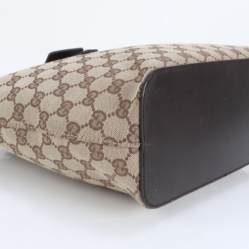 Gucci GG Canvas Leather Tote Bag Shoulder 106241 Hand Brown Women CEE Db17-9