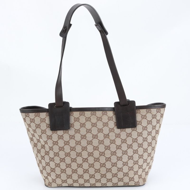 Gucci GG Canvas Leather Tote Bag Shoulder 106241 Hand Brown Women CEE Db17-9