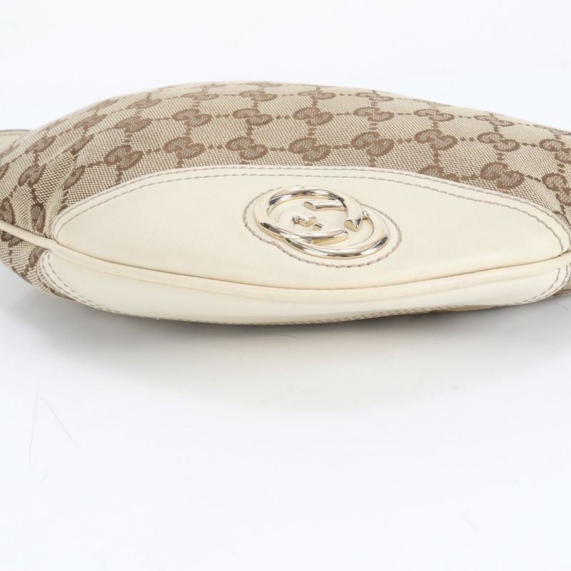 Gucci GG Canvas New Brit 169998 Leather Shoulder Bag Crossbody Women CEE Db18-5