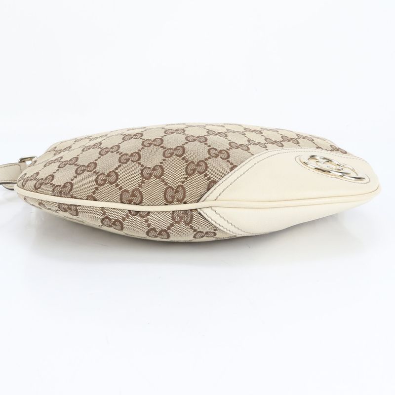 Gucci GG Canvas New Brit 169998 Leather Shoulder Bag Crossbody Women CEE Db18-5