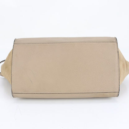 Celine Trapeze Small Leather 2WAY Shoulder Bag Shoulder Tote Hand Silver