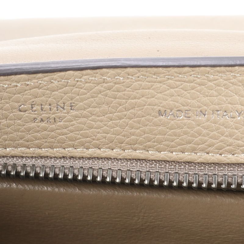 Celine Trapeze Small Leather 2WAY Shoulder Bag Shoulder Tote Hand Silver