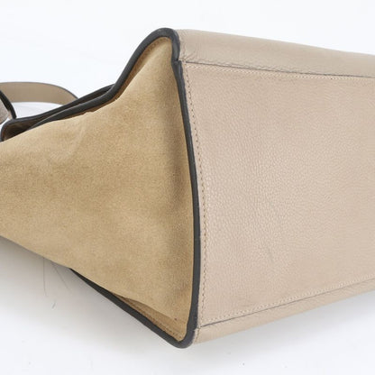 Celine Trapeze Small Leather 2WAY Shoulder Bag Shoulder Tote Hand Silver