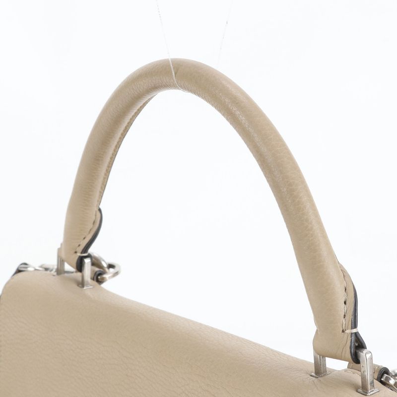 Celine Trapeze Small Leather 2WAY Shoulder Bag Shoulder Tote Hand Silver