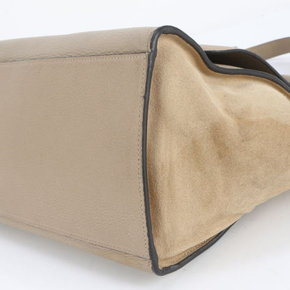 Celine Trapeze Small Leather 2WAY Shoulder Bag Shoulder Tote Hand Silver