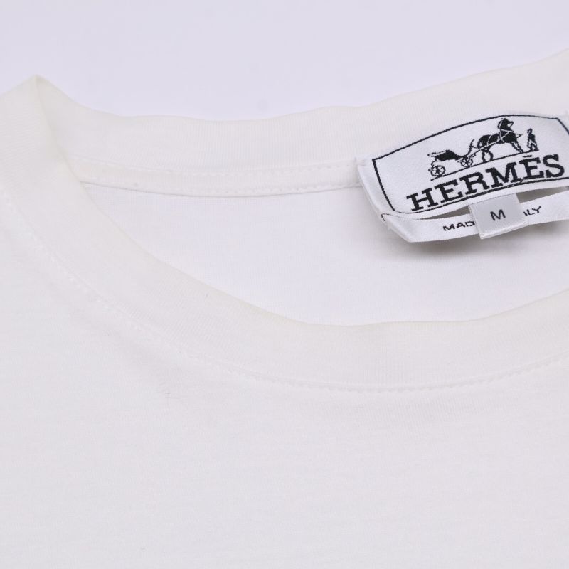 Hermes 82-5710 Cotton Horse Print T-Shirt Cut and Sewn M