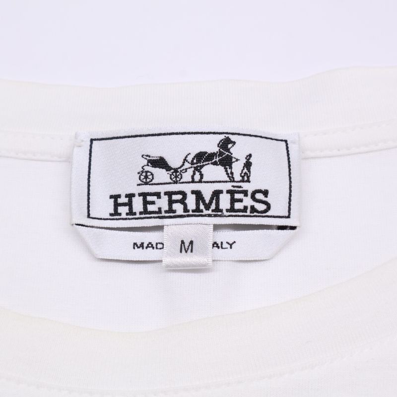 Hermes 82-5710 Cotton Horse Print T-Shirt Cut and Sewn M