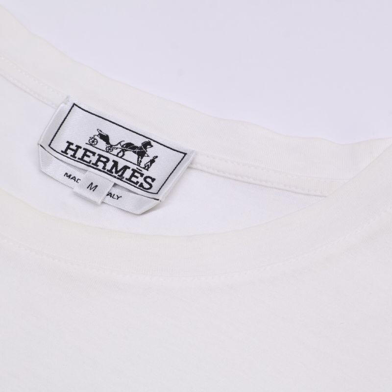 Hermes 82-5710 Cotton Horse Print T-Shirt Cut and Sewn M