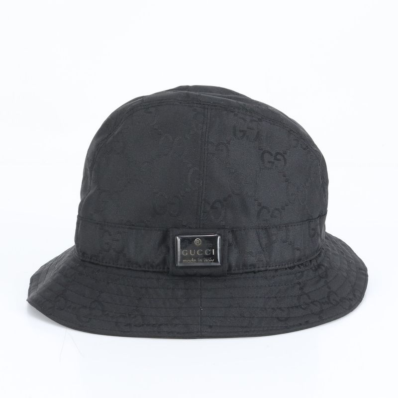 Gucci GG Nylon Bucket Hat Bucket Hat Fashion Leather Black Men's CEE Db17-1