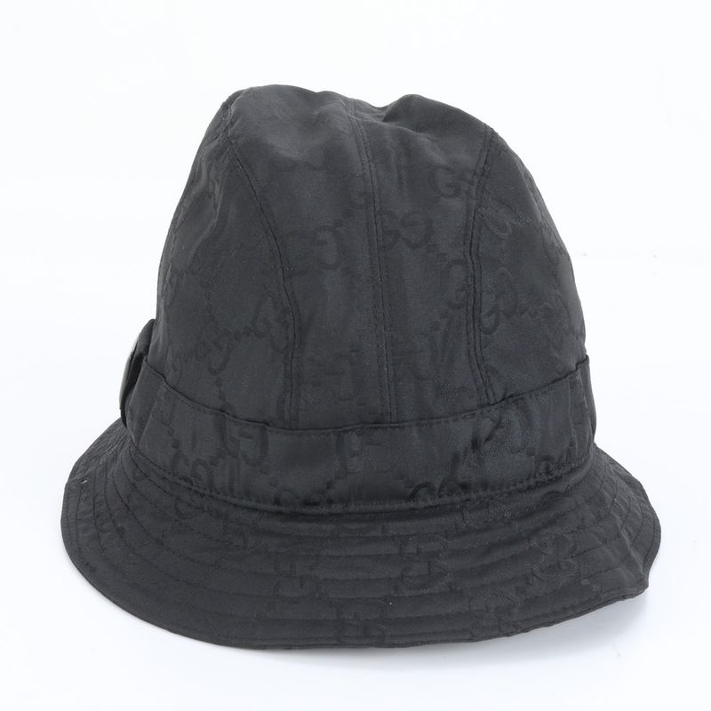 Gucci GG Nylon Bucket Hat Bucket Hat Fashion Leather Black Men's CEE Db17-1