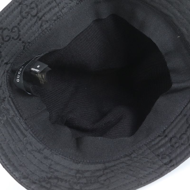 Gucci GG Nylon Bucket Hat Bucket Hat Fashion Leather Black Men's CEE Db17-1