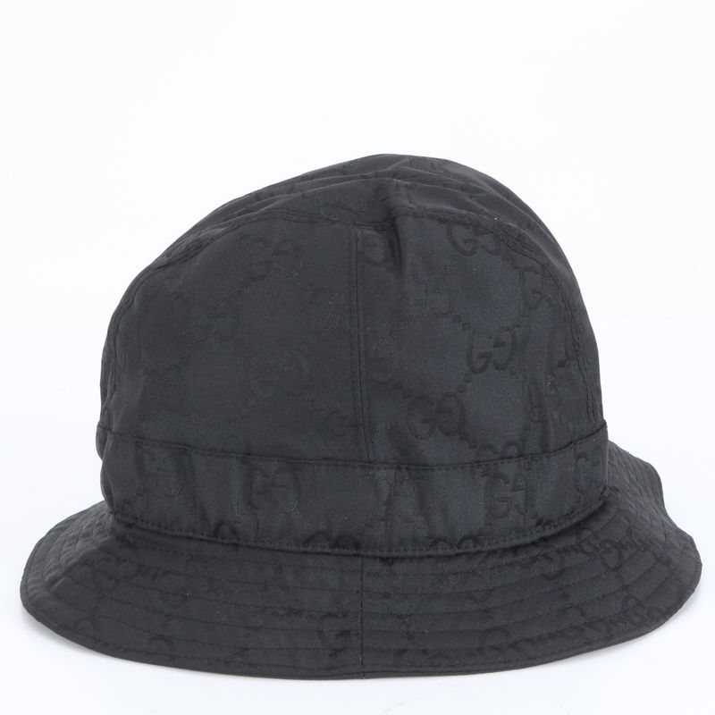 Gucci GG Nylon Bucket Hat Bucket Hat Fashion Leather Black Men's CEE Db17-1