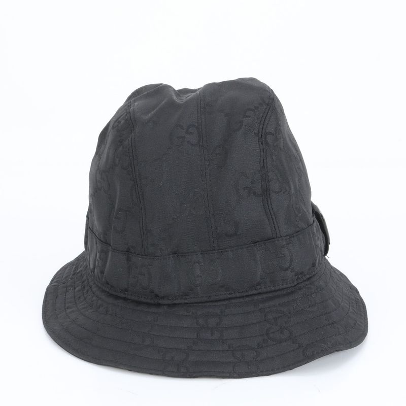 Gucci GG Nylon Bucket Hat Bucket Hat Fashion Leather Black Men's CEE Db17-1