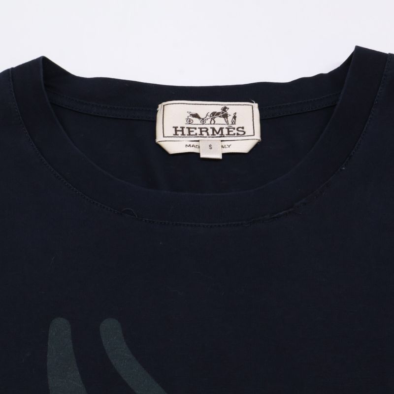 Hermes 92-5771 Cotton Dragon Print T-Shirt Cut and Sewn M