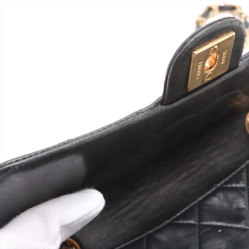 Chanel Mini Matelasse Lambskin Leather Chain Shoulder Bag With Serial Seal