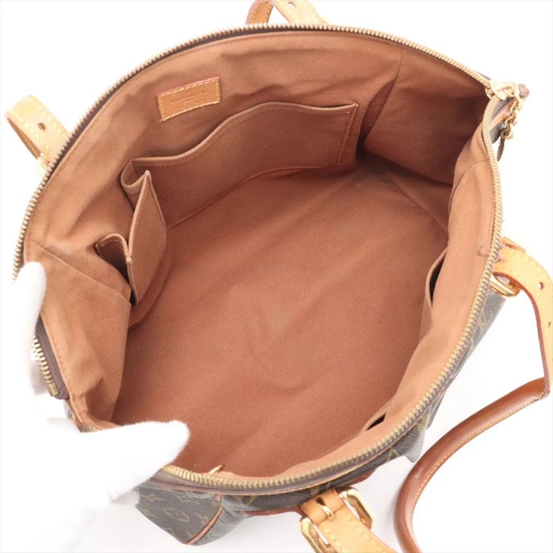 Louis Vuitton Monogram Tivoli GM M40144 Leather Tote Bag Shoulder Brown Women