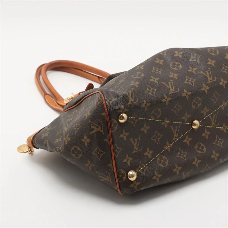 Louis Vuitton Monogram Tivoli GM M40144 Leather Tote Bag Shoulder Brown Women