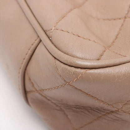 Chanel With Serial Seal Matelasse Lambskin Leather Tote Bag Shoulder Beige
