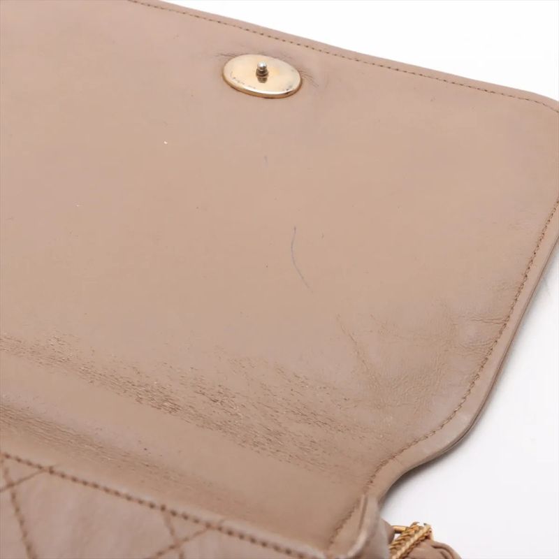 Chanel With Serial Seal Matelasse Lambskin Leather Tote Bag Shoulder Beige