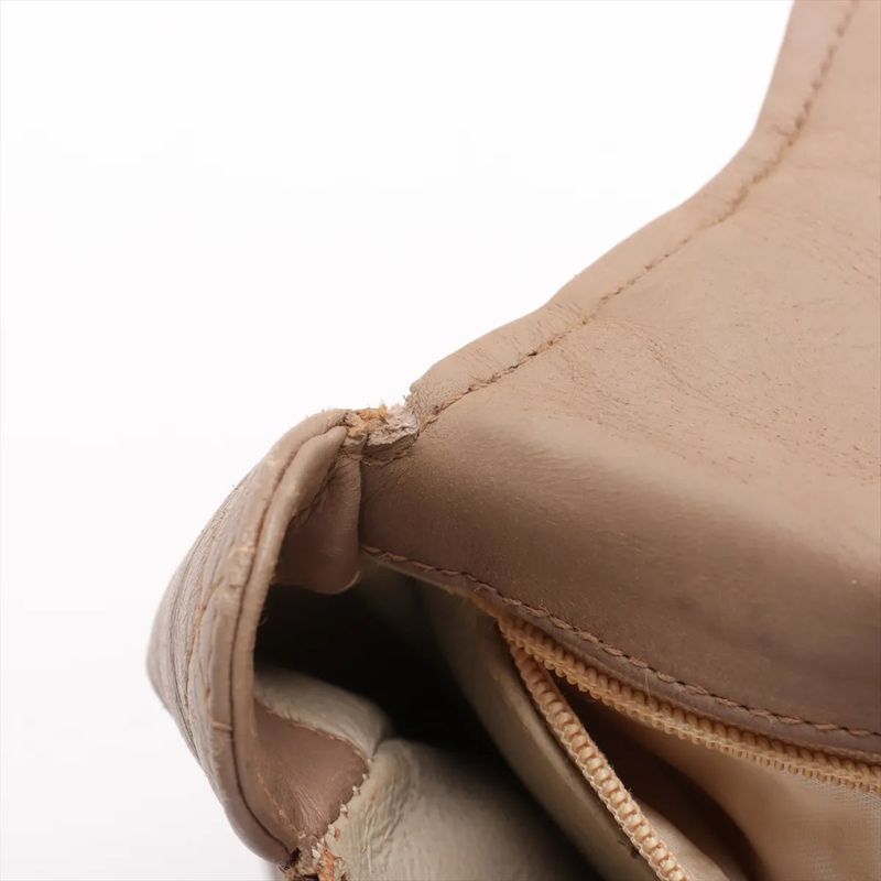 Chanel With Serial Seal Matelasse Lambskin Leather Tote Bag Shoulder Beige