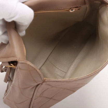 Chanel With Serial Seal Matelasse Lambskin Leather Tote Bag Shoulder Beige