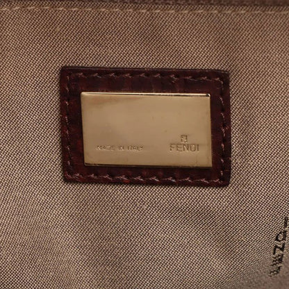 Fendi Zucchino Leather Tote Bag Shoulder Brown Women's EEE Db54-8