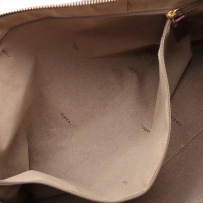 Fendi Zucchino Leather Tote Bag Shoulder Brown Women's EEE Db54-8