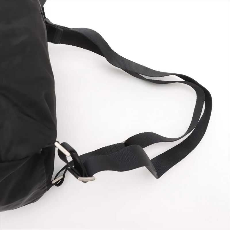 Prada Tessuto Nylon Triangle Logo Leather Backpack Sac Backpack Women EEE Db54-9