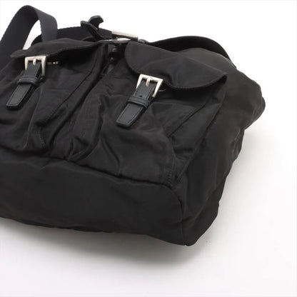 Prada Tessuto Nylon Triangle Logo Leather Backpack Sac Backpack Women EEE Db54-9