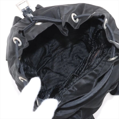 Prada Tessuto Nylon Triangle Logo Leather Backpack Sac Backpack Women EEE Db54-9