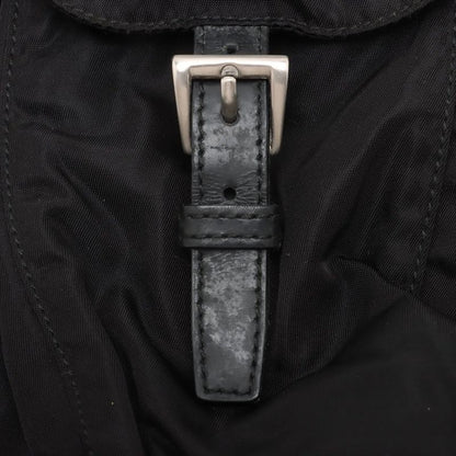 Prada Tessuto Nylon Triangle Logo Leather Backpack Sac Backpack Women EEE Db54-9