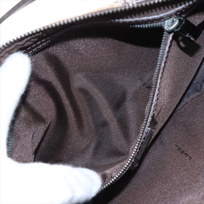 Fendi Zucchino Leather Handbag Mini Boston 8bl015 Tote Brown Women EEE Db54-10