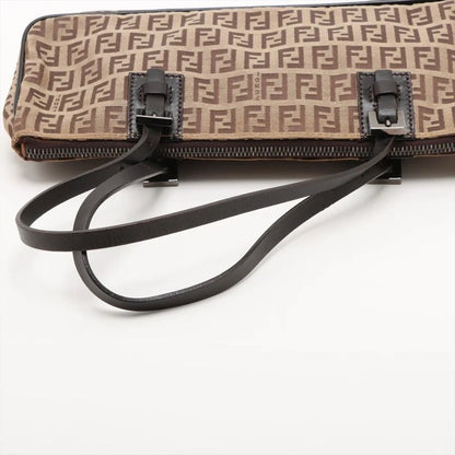 Fendi Zucchino Leather Handbag Mini Boston 8bl015 Tote Brown Women EEE Db54-10