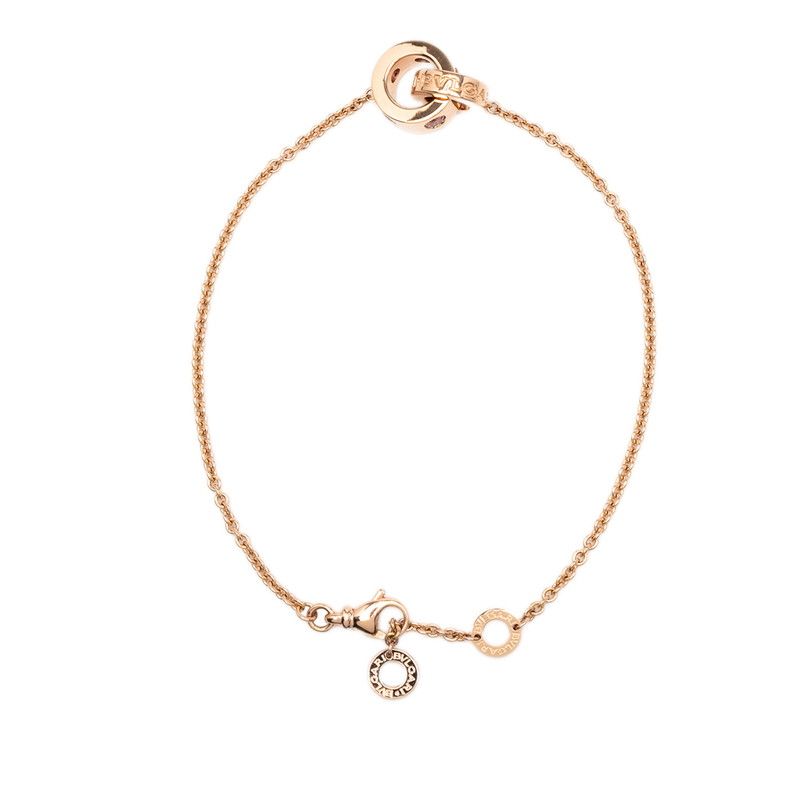 Bvlgari Bvlgari Roman Solve Chain Bracelet 18k Pink Gold Pink Gold Ladies
