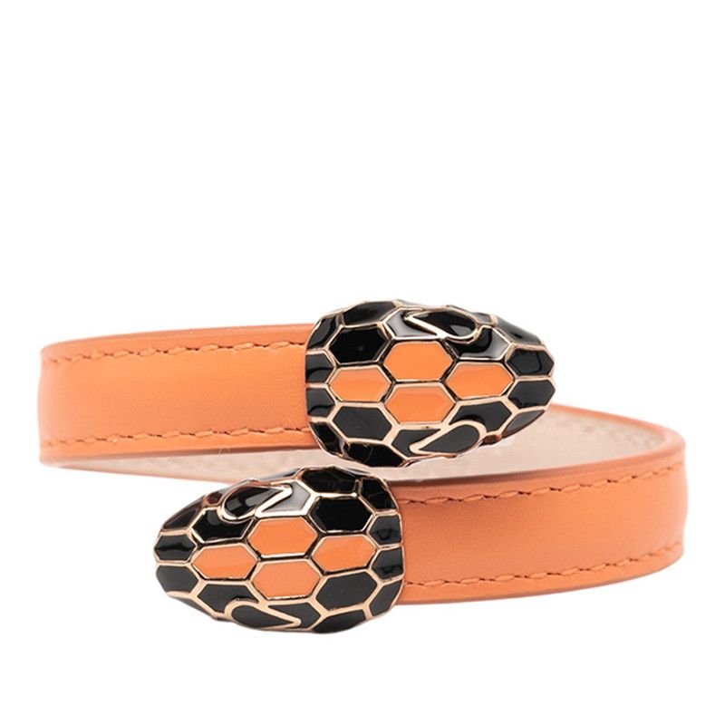 Bvlgari Serpenti Orange Black Leather Plated Ladies Bvlgari