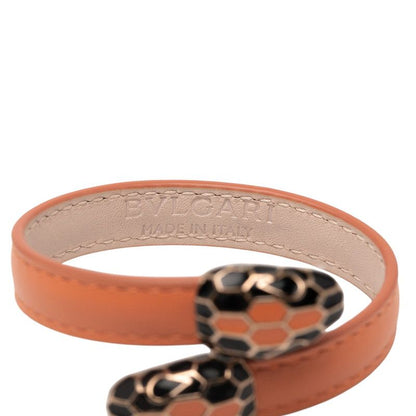 Bvlgari Serpenti Orange Black Leather Plated Ladies Bvlgari