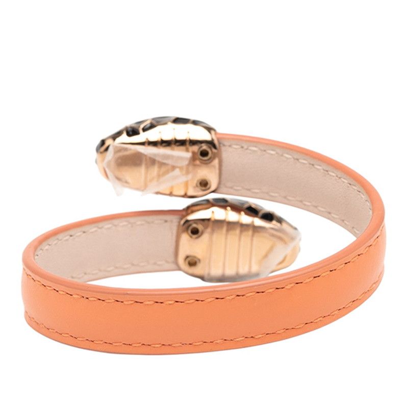 Bvlgari Serpenti Orange Black Leather Plated Ladies Bvlgari