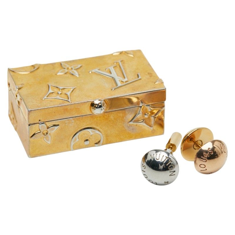 Louis Vuitton Bourgelle Crew Study 3-Color Stud M64897 Gold Silver Pink Gold