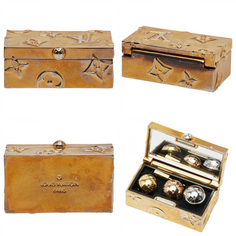 Louis Vuitton Bourgelle Crew Study 3-Color Stud M64897 Gold Silver Pink Gold