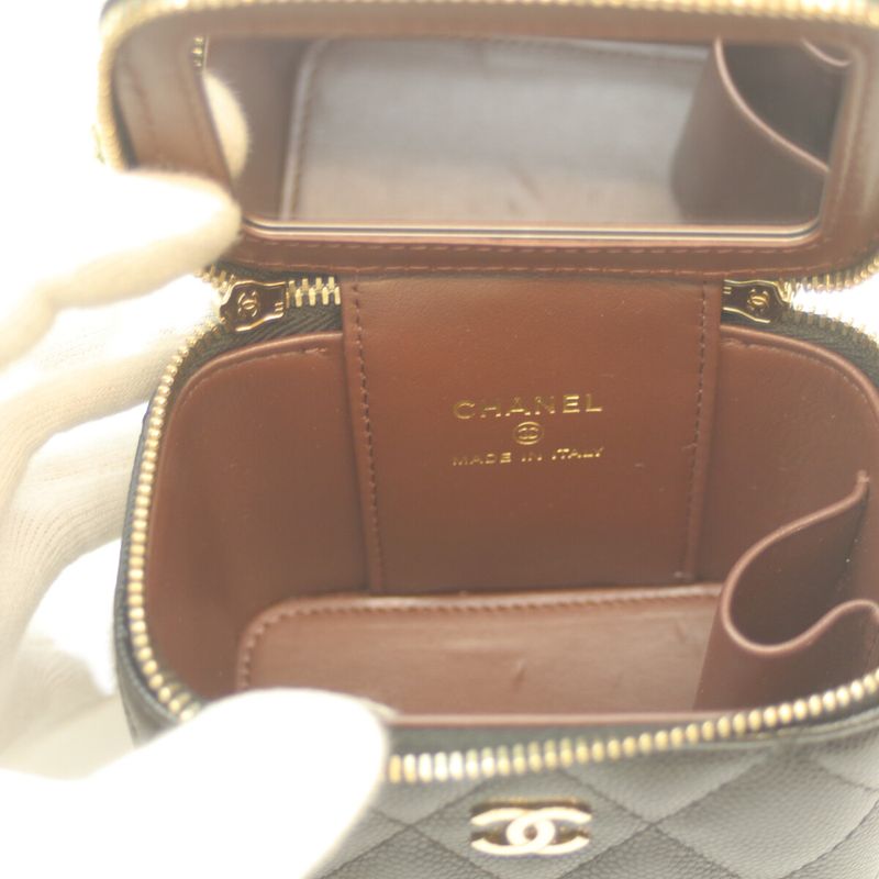 Chanel No 32 Ap2158 Black Caviar Ghardware Mini Vanity Shoulder
