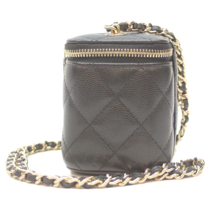 Chanel No 32 Ap2158 Black Caviar Ghardware Mini Vanity Shoulder