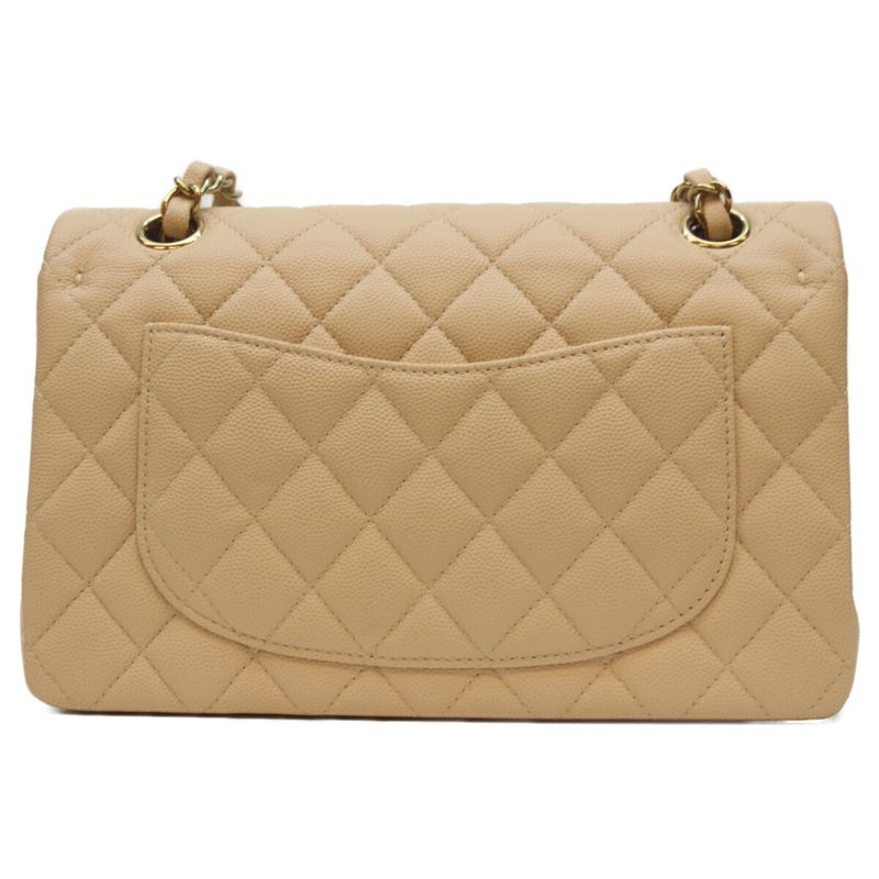 Chanel A01113 Beige Caviar Ghardware W Flap Matelasse 23
