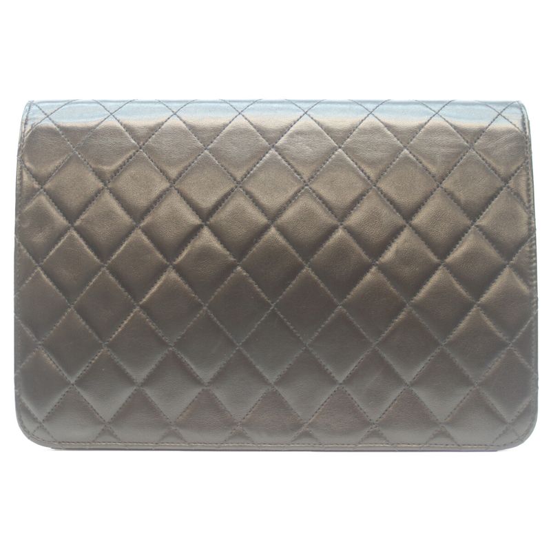 Chanel No 4 A03570 Black Ghardware Push Lock Matrasse 25 Single Flap Chain