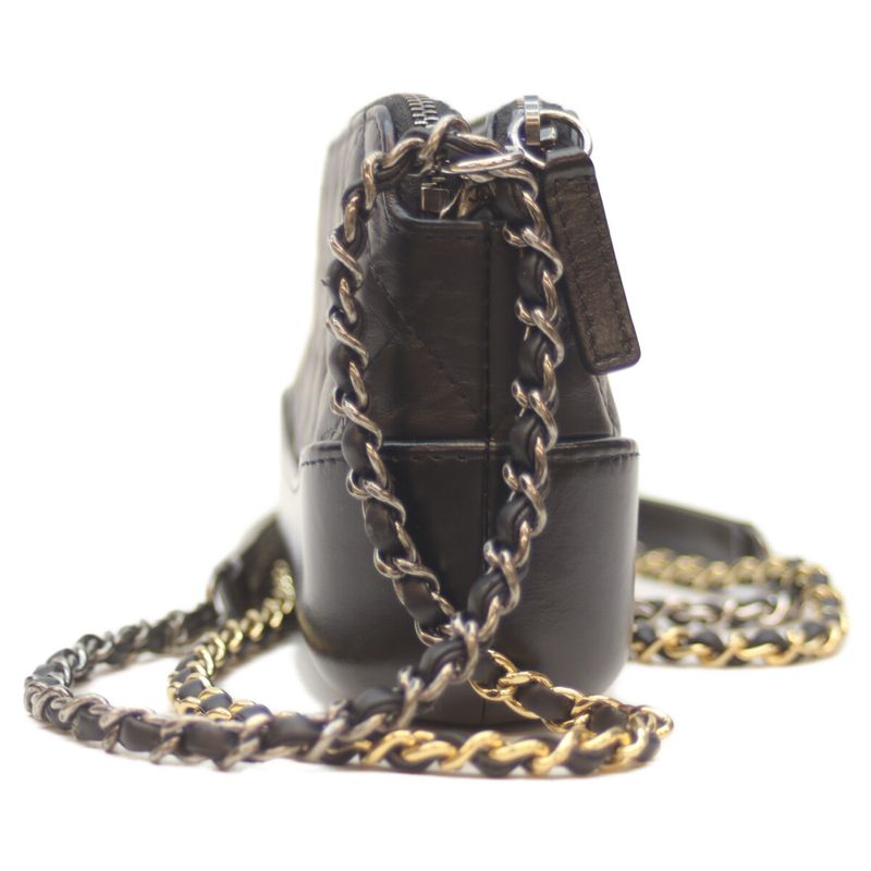 Chanel No 24 A94505 Black Gabrielle Aged Calf Chain Shoulder