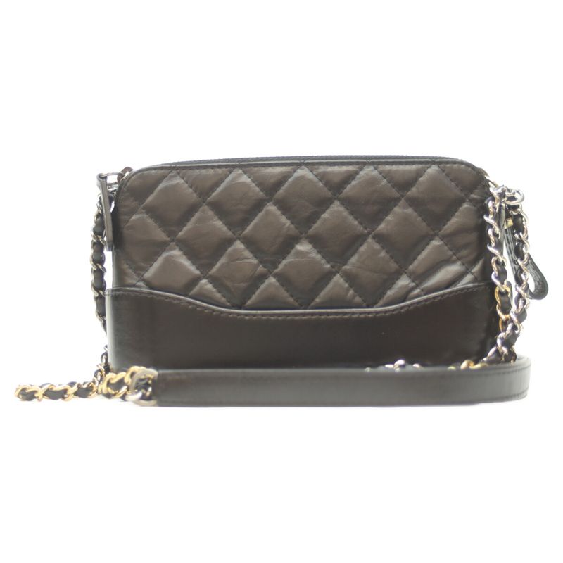 Chanel No 24 A94505 Black Gabrielle Aged Calf Chain Shoulder