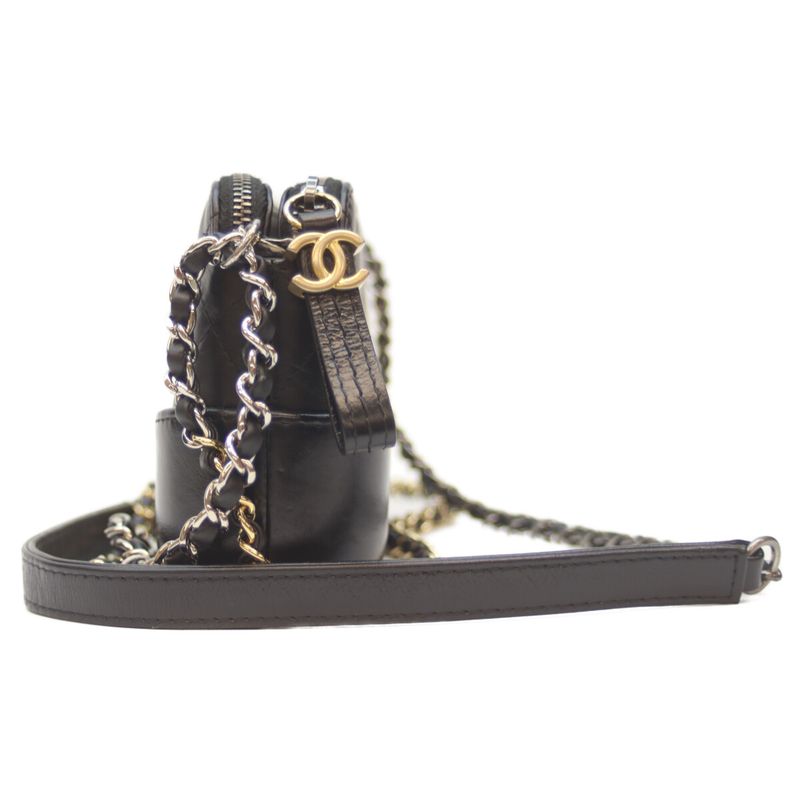 Chanel No 24 A94505 Black Gabrielle Aged Calf Chain Shoulder