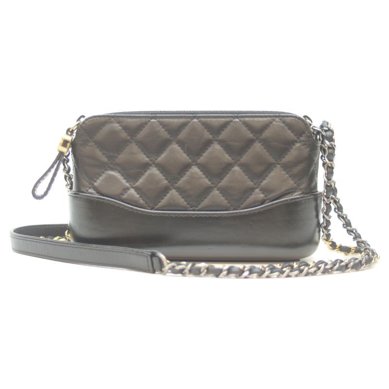 Chanel No 24 A94505 Black Gabrielle Aged Calf Chain Shoulder